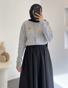 3138 ayıcıklı hırka - gri