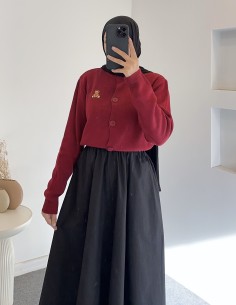 3138 ayıcıklı hırka - bordo 2