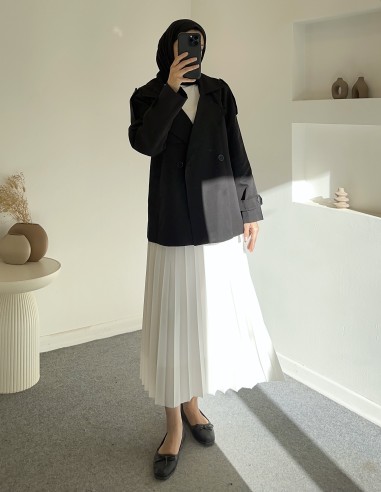 1997 kısa trençkot -Siyah