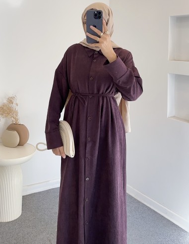 209 gömlek elbise - mürdüm