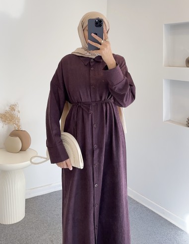 209 gömlek elbise - mürdüm