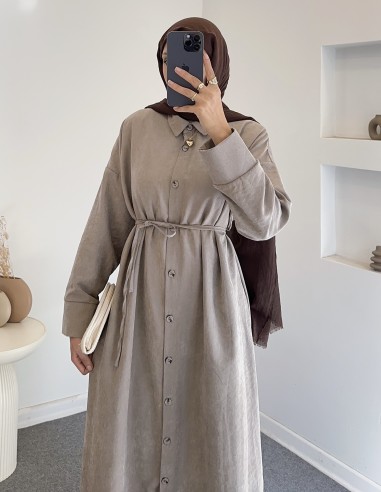 209 gömlek elbise - Vizon