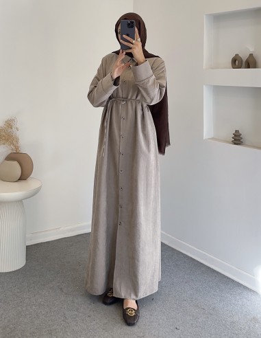 209 gömlek elbise - Vizon