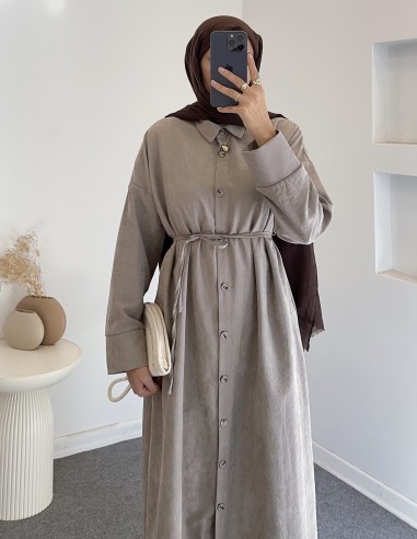 209 gömlek elbise - Vizon