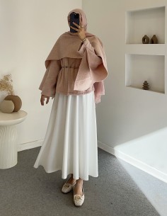 9151 atkılı kaşe kaban - Pembe