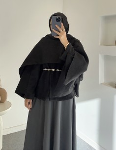 9151 atkılı kaşe kaban - siyah 2