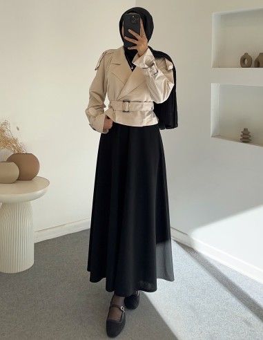 1357 kısa trençkot - taş