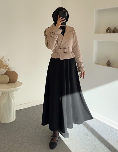 1357 kısa trençkot - vizon