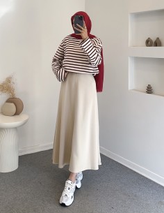 D30010 çizgili tunik - bordo 2