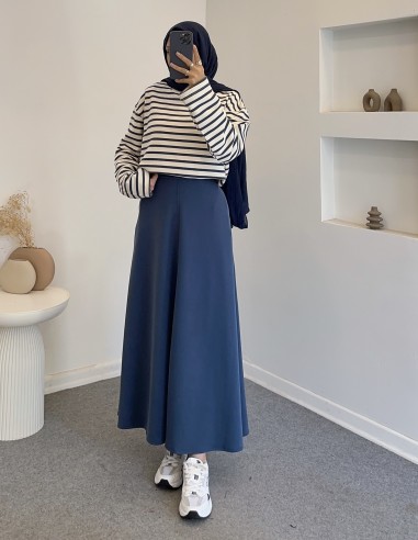 D30010 çizgili tunik - Lacivert