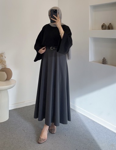 8666 yarasa kol kazak -siyah