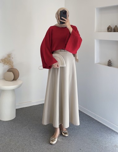 8666 yarasa kol kazak - Kırmızı