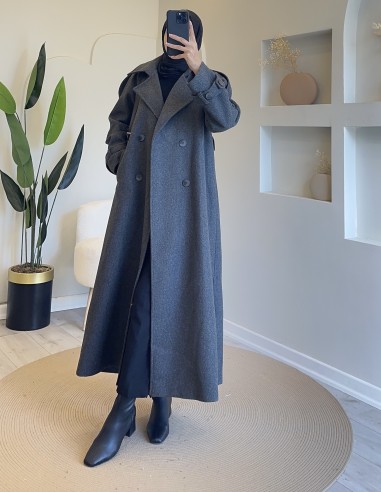 1968 tam boy kaşe kaban - Antrasit