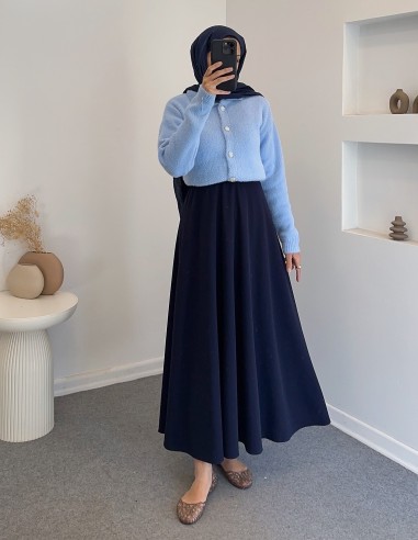 8532 tüylü hırka - mavi