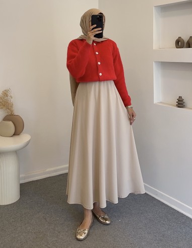 8532 tüylü hırka - Kırmızı