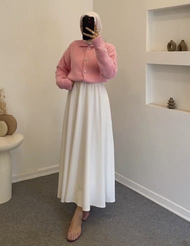 8532 tüylü hırka - Pembe