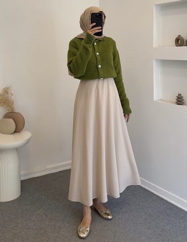 8532 tüylü hırka -Yeşil