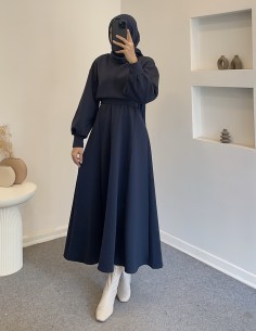 2907 scuba balon kol elbise... 2