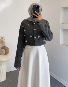 F-048 İnci detay hırka...