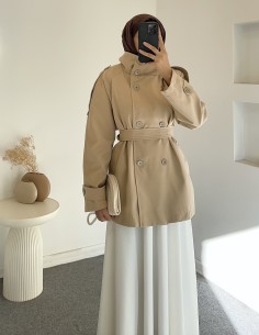 2309 kısa trençkot- bej
