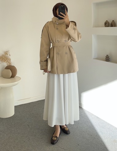 2309 kısa trençkot- bej