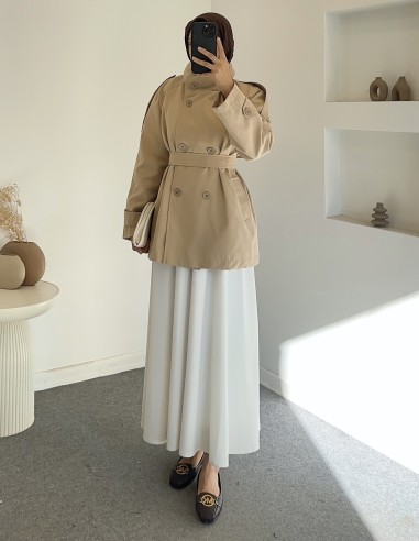 2309 kısa trençkot- bej