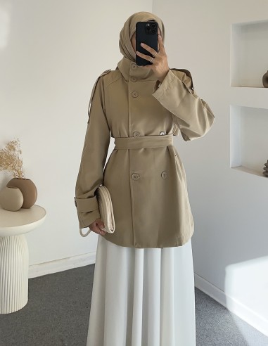 2309 kısa trençkot- haki