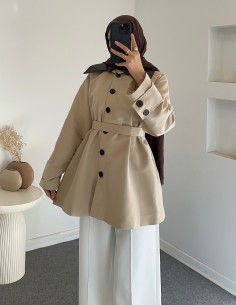 PR9342 kısa trençkot - bej 2