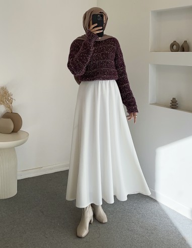 A1004 bisiklet yaka kazak - Mor