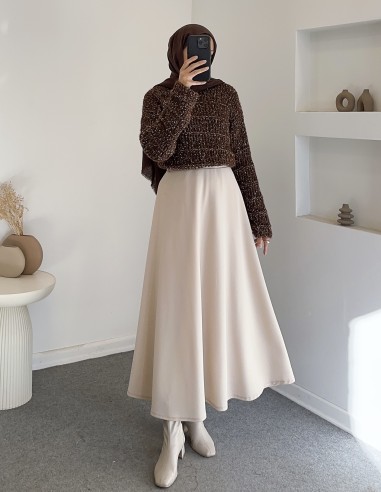 A1004 bisiklet yaka kazak -kahverengi