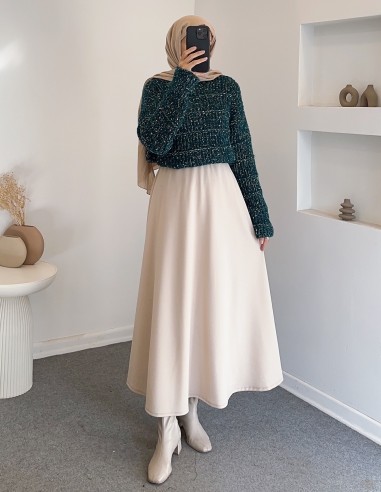 A1004 bisiklet yaka kazak - Yeşil