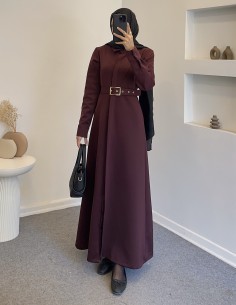 1062 scuba elbise - Bordo