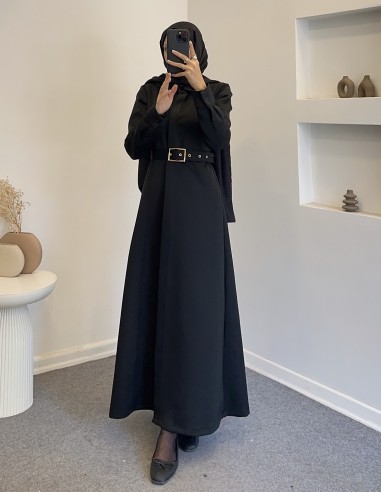 1062 scuba elbise - Siyah