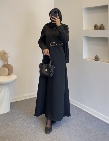 1062 scuba elbise - Siyah