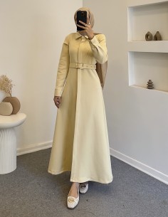 1062 scuba elbise -sarı 2