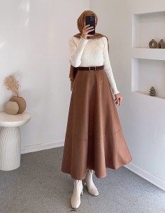 240 süet etek - taba