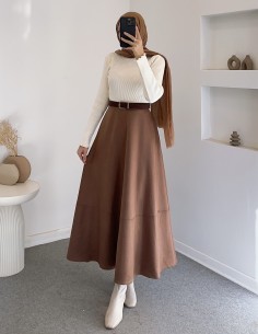 240 süet etek - taba 2