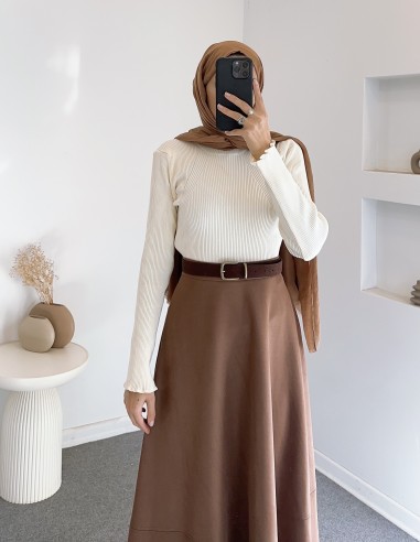 240 süet etek - taba