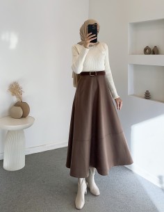 240 süet etek - Kahverengi 2