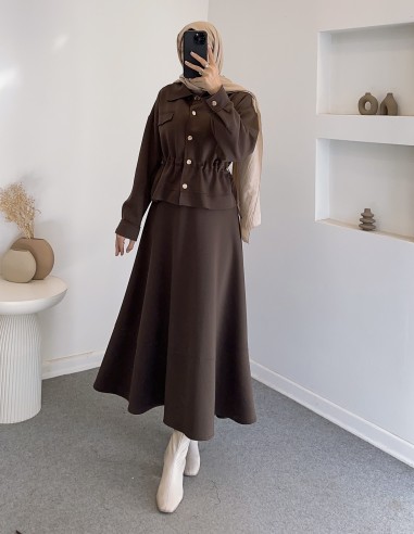 2817 çıtçıtlı scuba takım -kahverengi