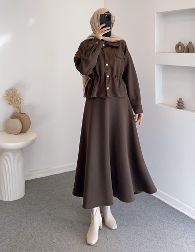 2817 çıtçıtlı scuba takım -kahverengi