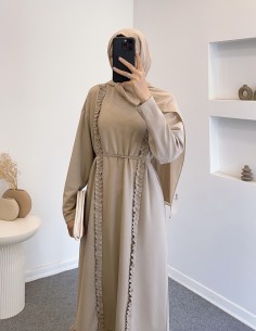 1578 fırfır detay elbise - bej 2