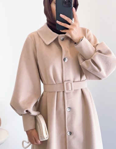 5005 yumuşak yün kaban -bej