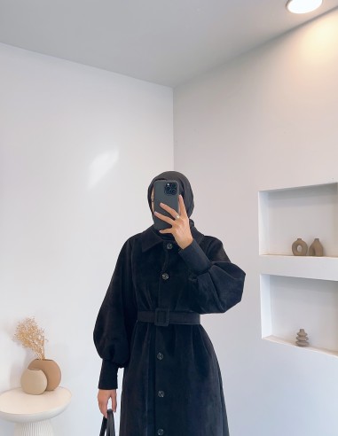 5005 yumuşak yün kaban - Siyah