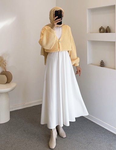 8874 düğmeli hırka - sarı