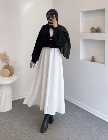 8874 düğmeli hırka - Siyah