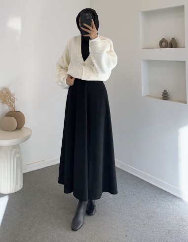 8874 düğmeli hırka -beyaz