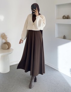 8874 düğmeli hırka - Bej 2