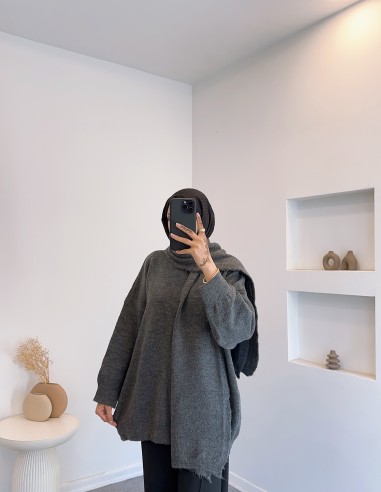 25811 atkılı kazak -gri