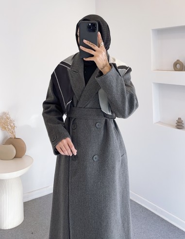 1940 tam boy kaşe kaban - gri